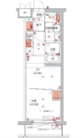 ハーモニーレジデンス新宿四谷の物件間取画像